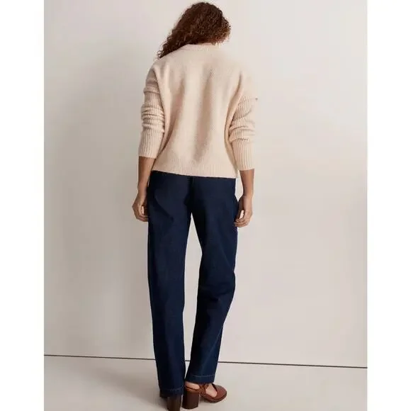 Madewell Havener Cable Knit Pullover Sweater Heather Powder Size S - Picture 4 of 9